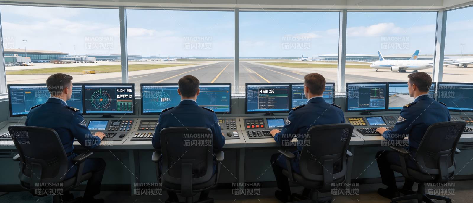 机场塔台监控室图片