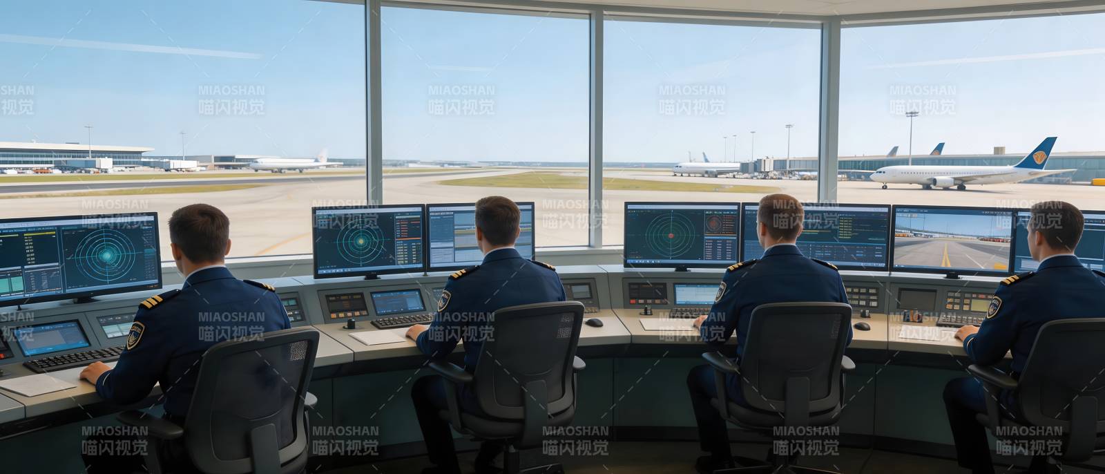 机场塔台监控室图片