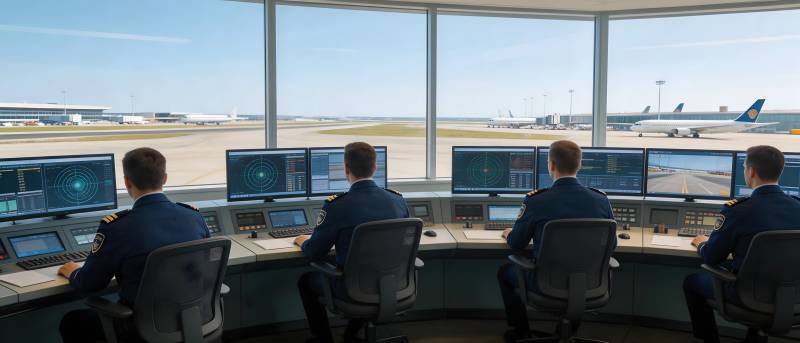 机场塔台监控室图片