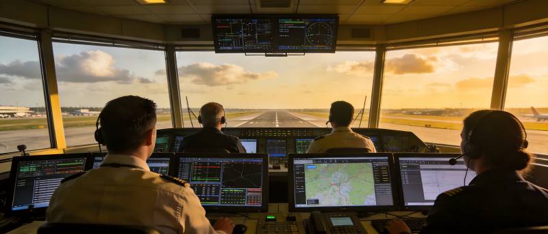 塔台指挥飞行图片