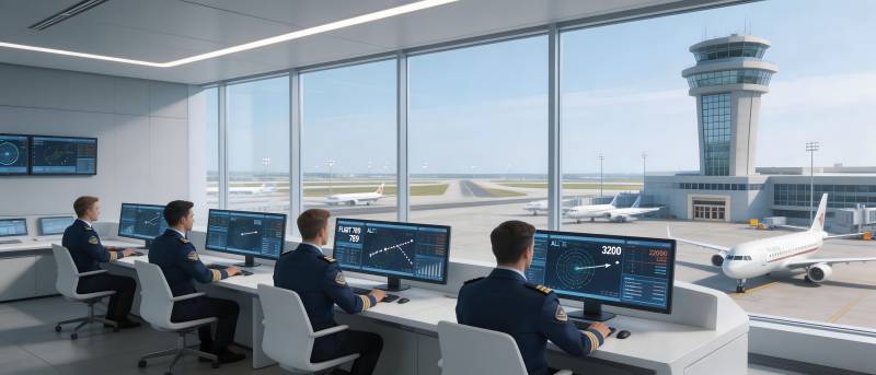 机场塔台监控室图片