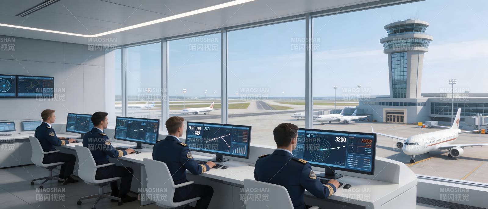 机场塔台监控室图片