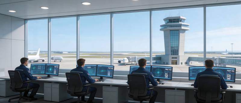 机场塔台监控室图片