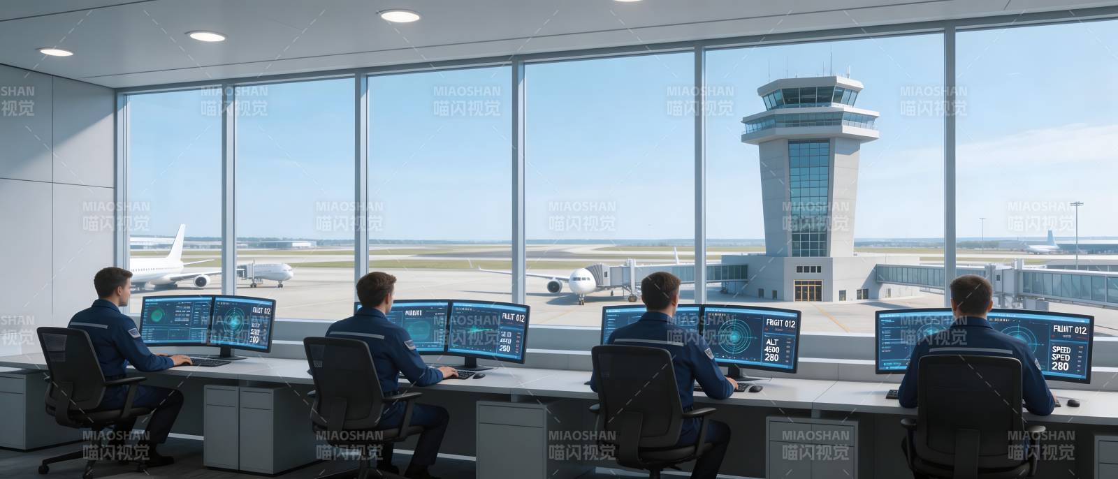 机场塔台监控室图片