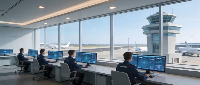 机场塔台监控室图片