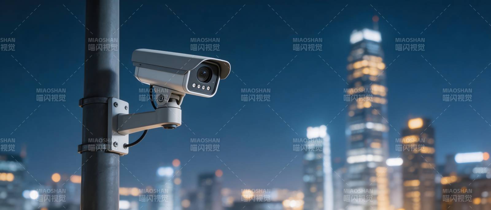 城市夜景监控摄像头图片