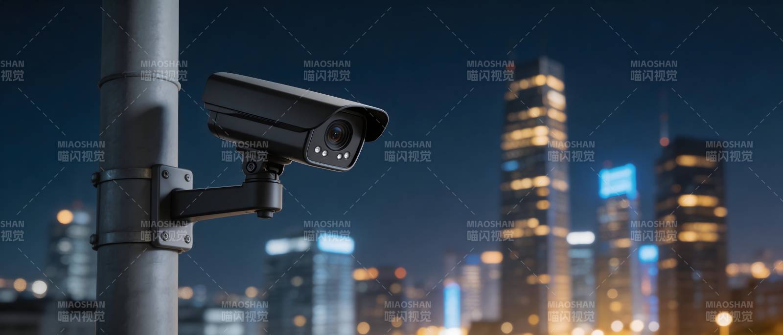 城市夜景监控图片
