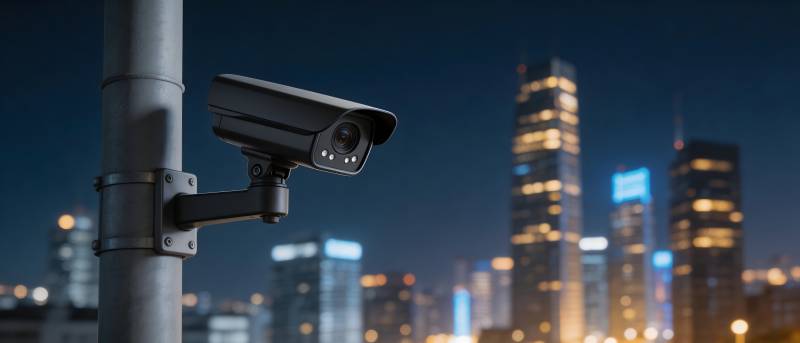 城市夜景监控图片