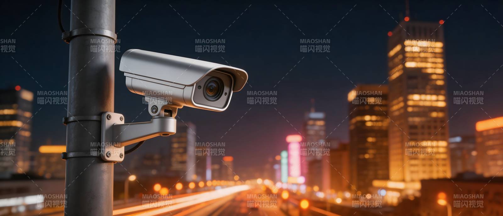 城市夜景监控图片