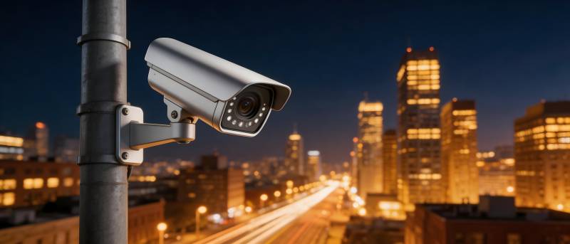 城市夜景监控图片