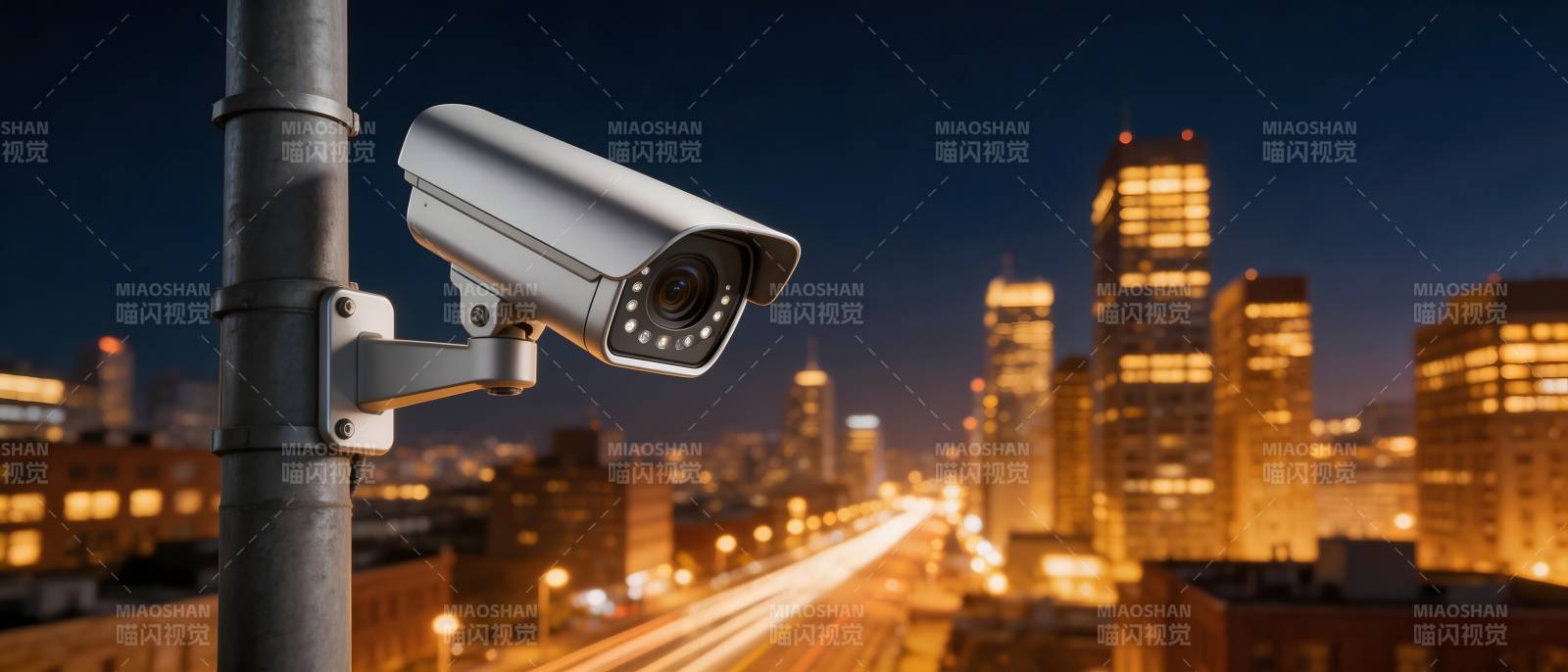 城市夜景监控图片