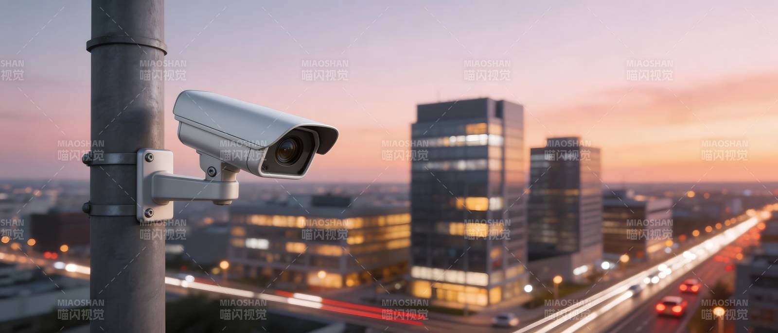 城市夜景监控图片