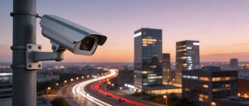 城市夜景监控图片