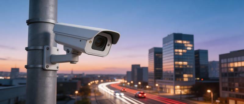 城市监控夜景图片