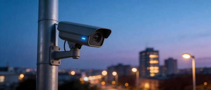 城市夜景监控摄像图片