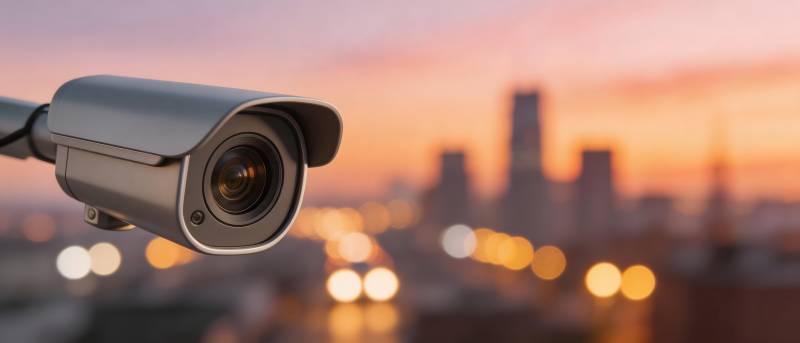 城市夜景监控图片