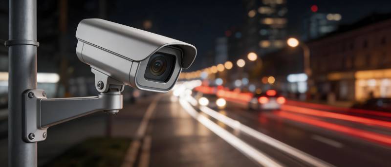 城市夜景监控图片