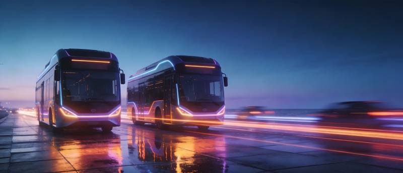 未来公交夜行图图片