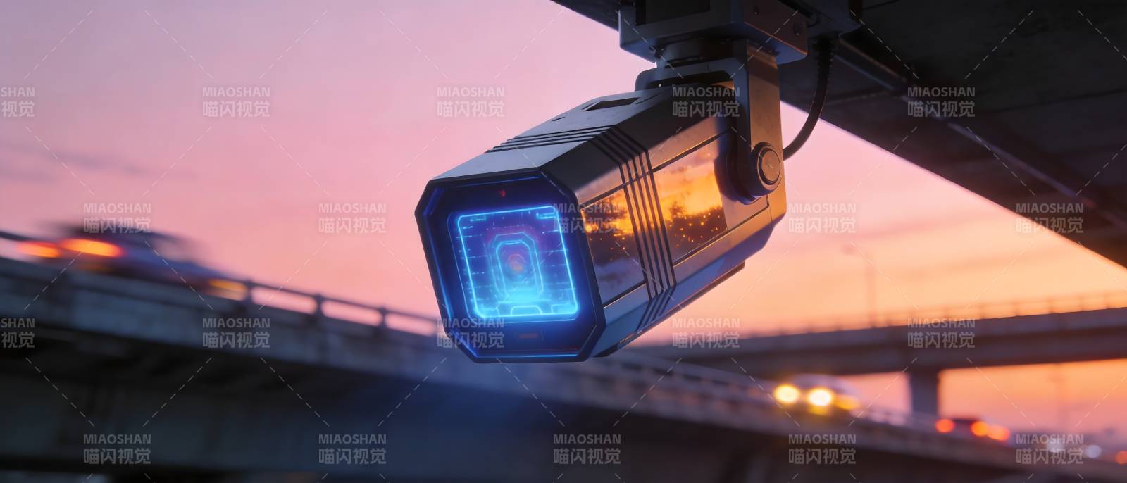 监控摄像头夜景图片