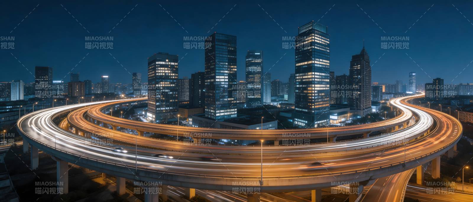 城市夜景立交桥图片