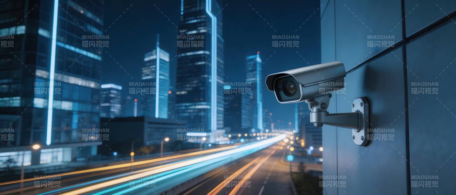 城市夜景监控图片