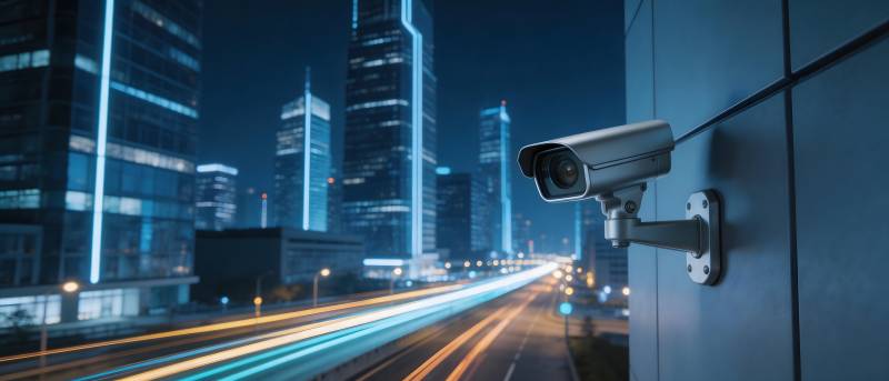 城市夜景监控图片