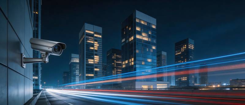 城市夜景监控图片