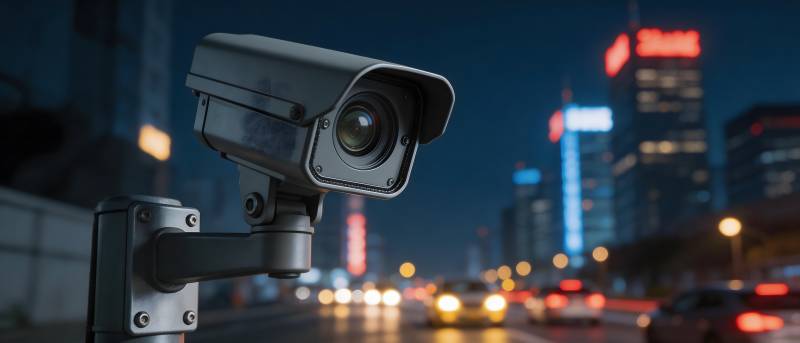 城市夜景监控图片