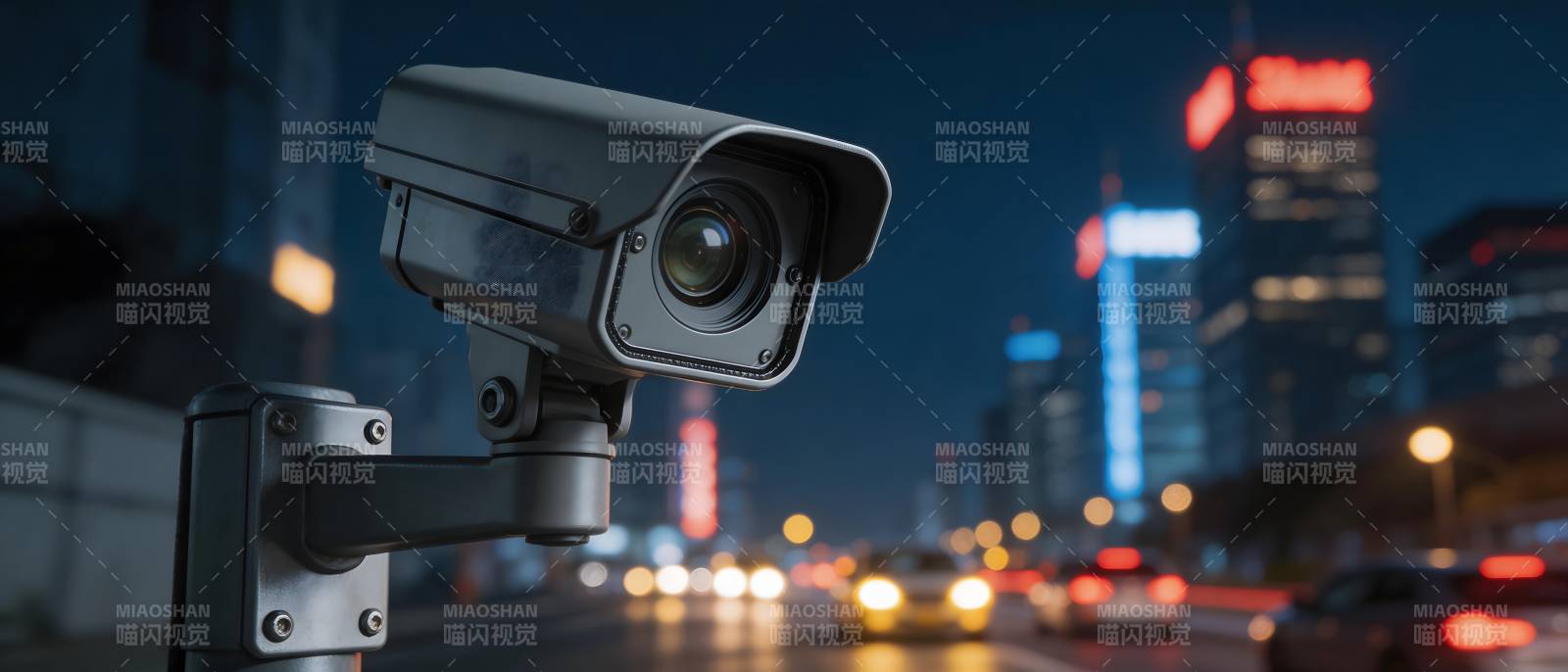 城市夜景监控图片