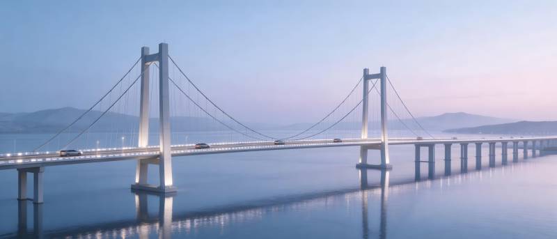 跨海大桥晨景图片