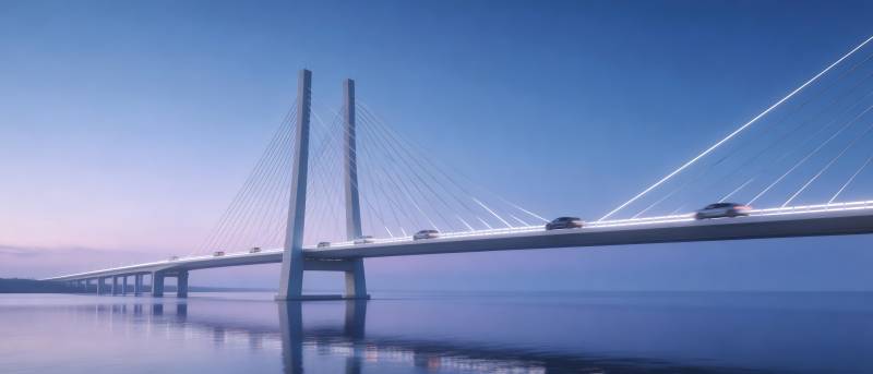 跨海大桥晨曦美景图片