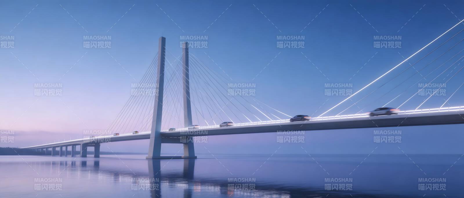 跨海大桥晨曦美景图片