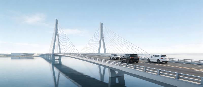 现代大桥通车景象图片