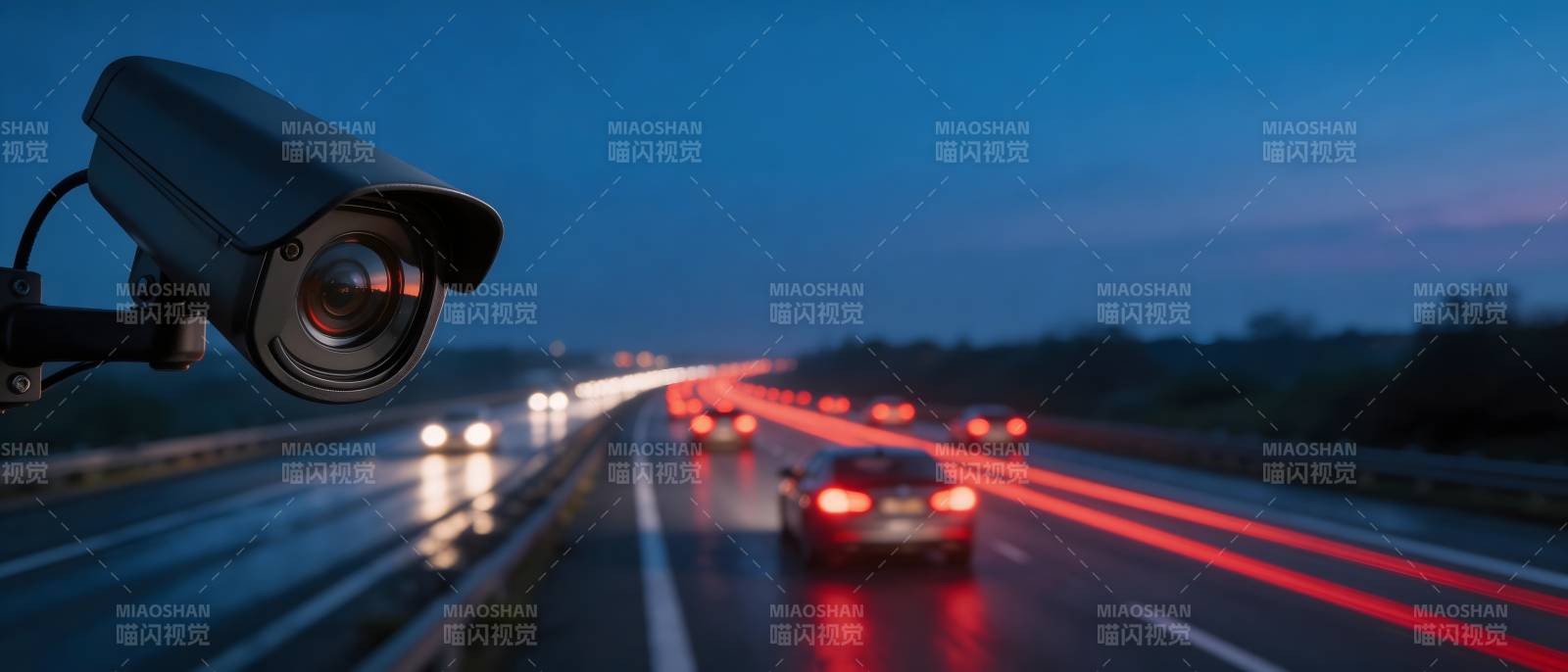 夜路监控车流图片