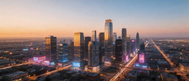 城市夜景璀璨灯火图片