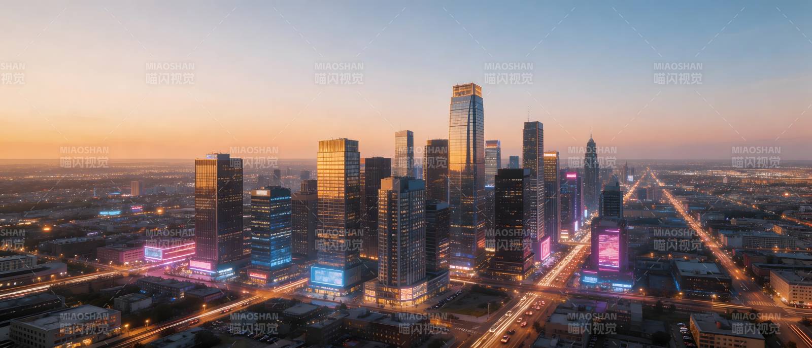 城市夜景璀璨灯火图片