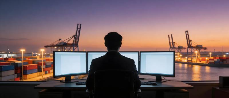 港口监控夜景图片