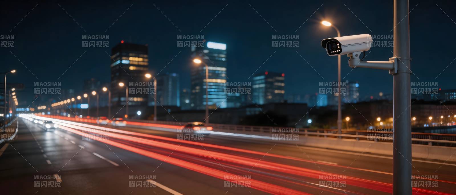 城市夜景监控图片