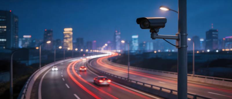 城市夜景监控图片