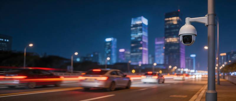 城市夜景监控图片