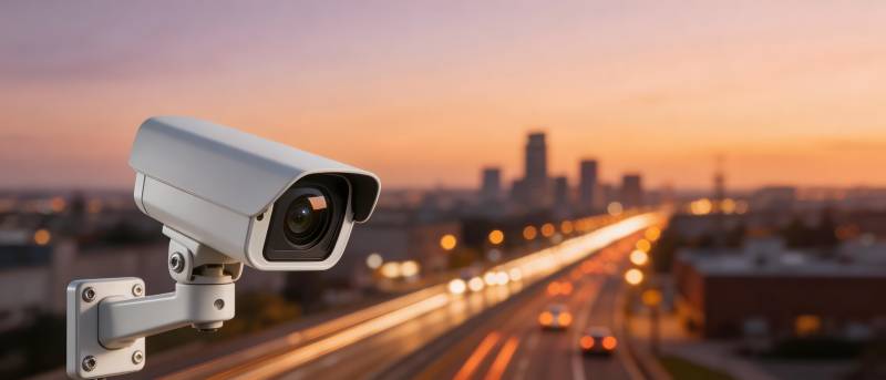 城市夜景监控图片