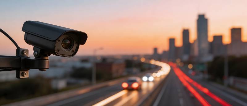 城市夜景监控图片