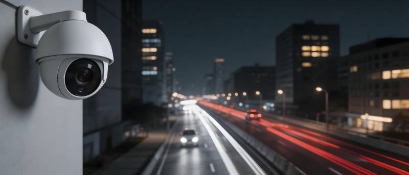 夜视监控城市街景图片