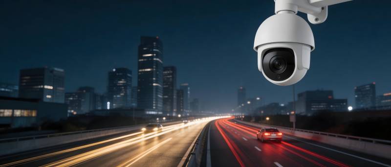 城市夜景监控图片