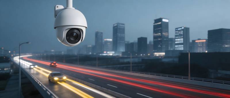 城市夜景监控图片