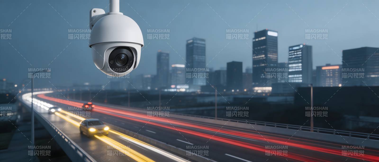 城市夜景监控图片