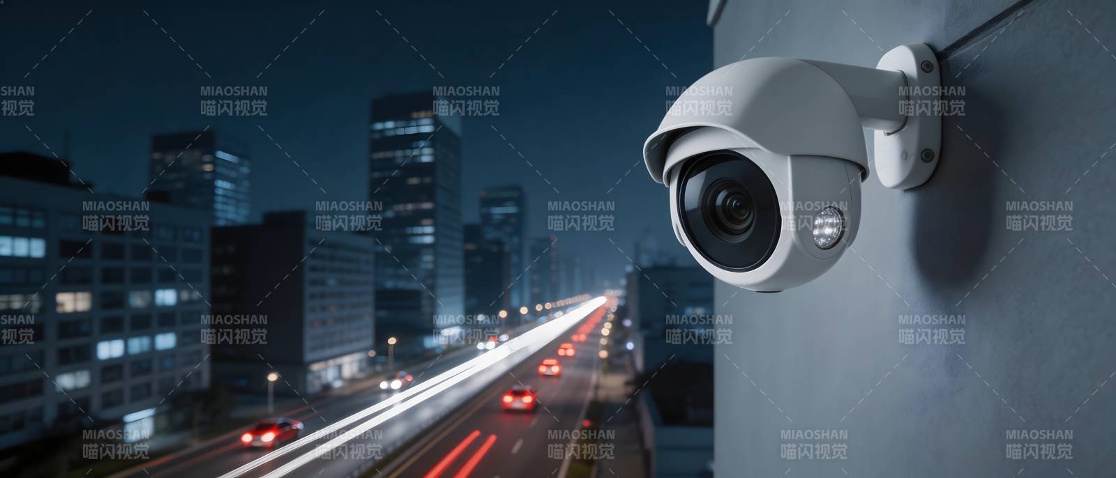 城市夜景监控图片