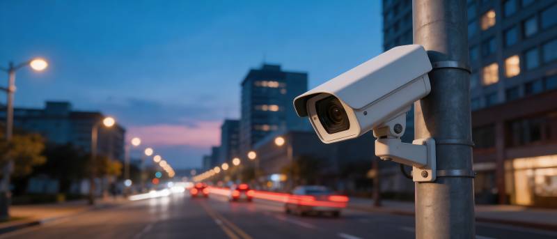 城市夜景监控图片