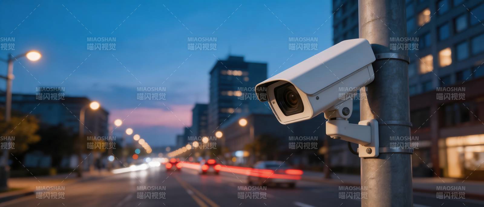 城市夜景监控图片