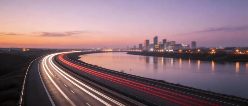 城市夜景公路长河图片